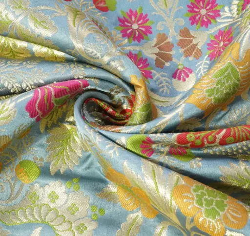 灰色Khinkhwab織錦面料 21923